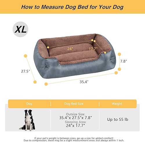 Miniatura 2 de Cama grande para perros, cama rectangular calmante para perros grandes, comodidad y suavidad, sofá cama para mascotas con parte inferior