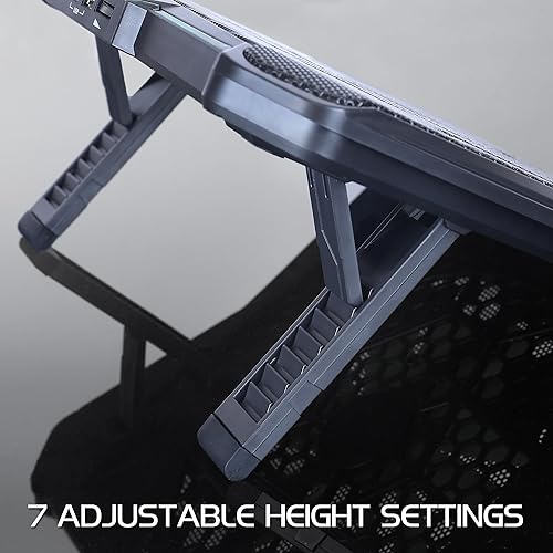 Miniatura 6 de ENHANCE Cryogen 5 - Soporte de refrigeración para laptop para videojuegos, enfriador para laptop con 7 ajustes de altura ajustables y puertos USB