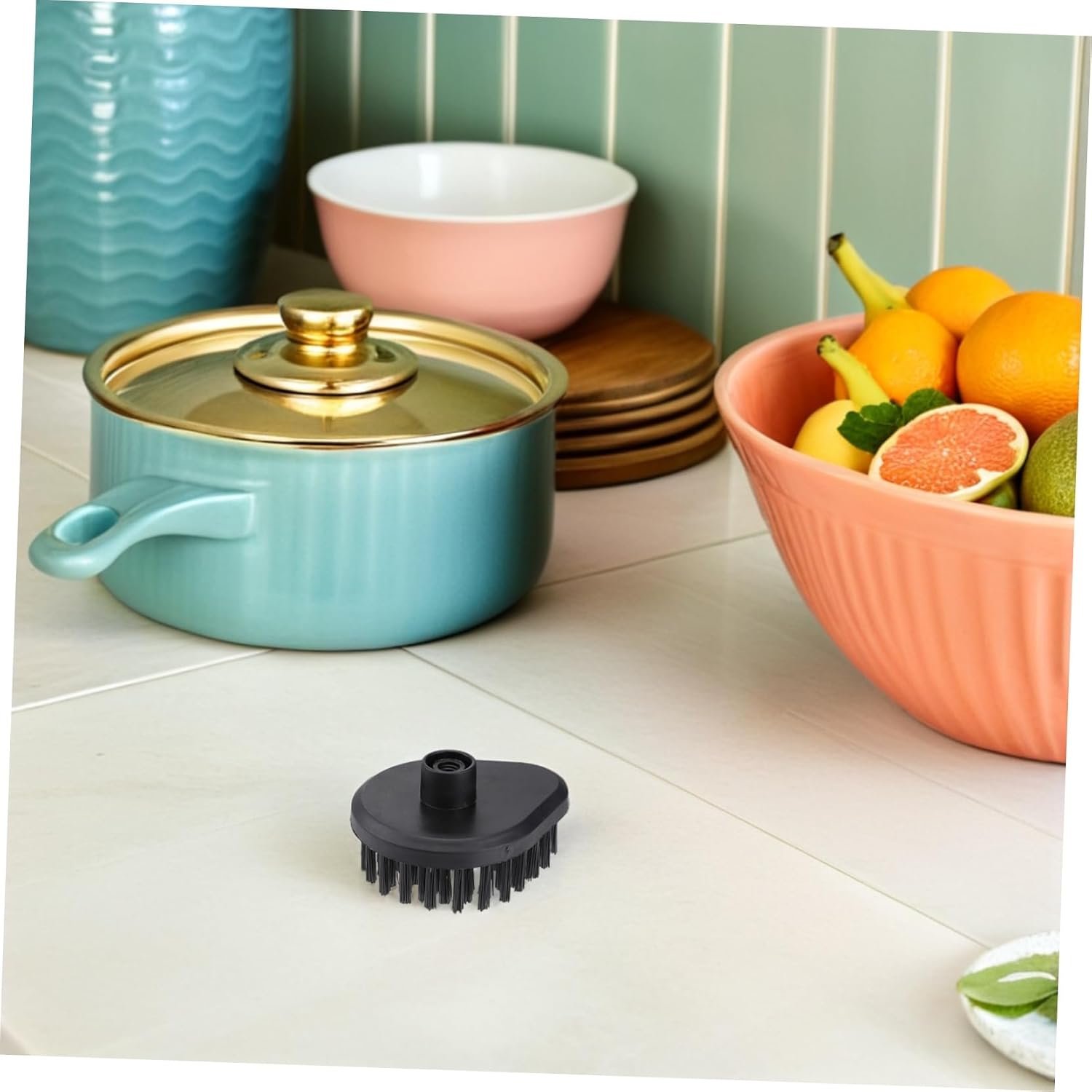 5pcs Handheld Steam Cleaner Brush Heads Detachable Plastic Steam Mop Replacement Parts Cleaning Attachments for Kitchen Bathroom