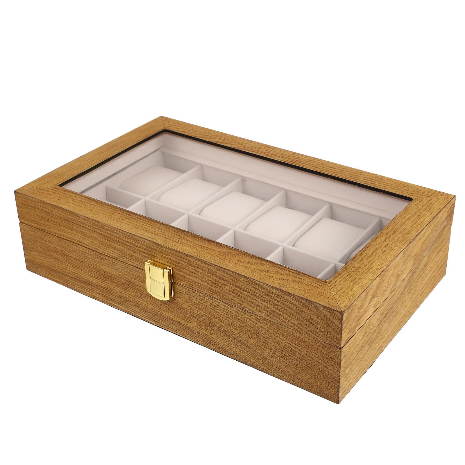 KOMBIUDA Boîte à Montres Créative en Bois, 12 Emplacements, Élégante