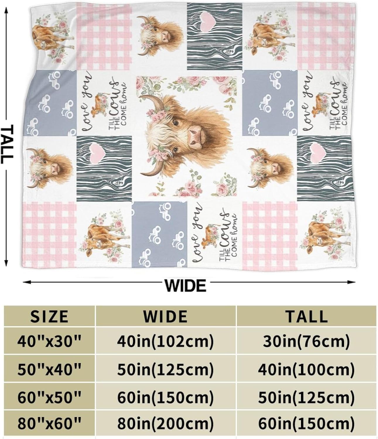 Highland Cow Blanket Super Soft Warm Fluffy Fleece Flannel Cattle Animal Throw Blanket Cozy Fuzzy Plush Stuff Bedding Blankets Gifts for Women Kids Boys Girls Adults 50"X40" - Image 8