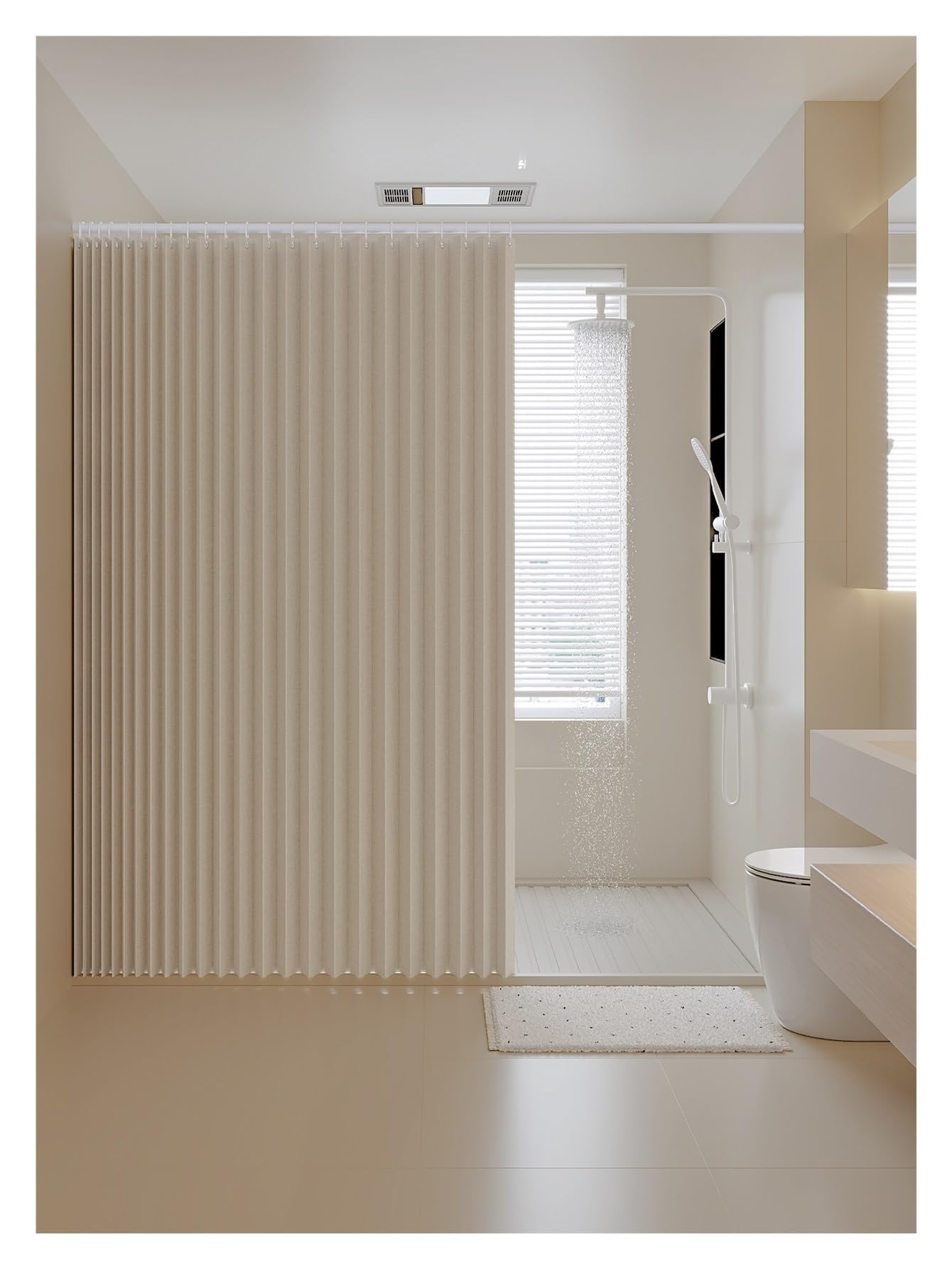 1 cortina de ducha plegable de la serie de cortinas es adecuada para cortinas de ducha impermeables en baños (180 x 180 cm)