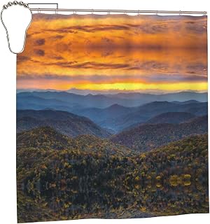 Blue Ridge Parkway Mountains Print Shower Curtain 72inx72in Bathroom Shower Curtain Set with Hooks Bathroom Decor Curtains Funny Shower Curtain