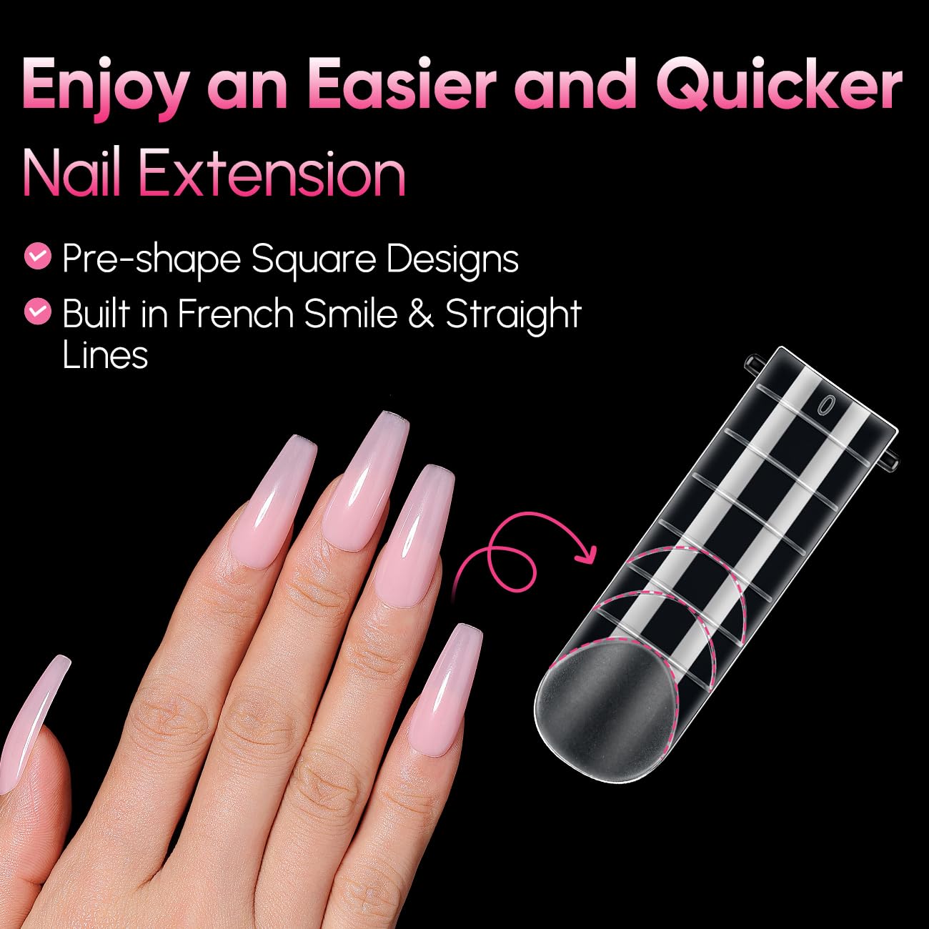 AIMEILI Poly Extension Gel Dual Nail Form, 120pcs - Image 2