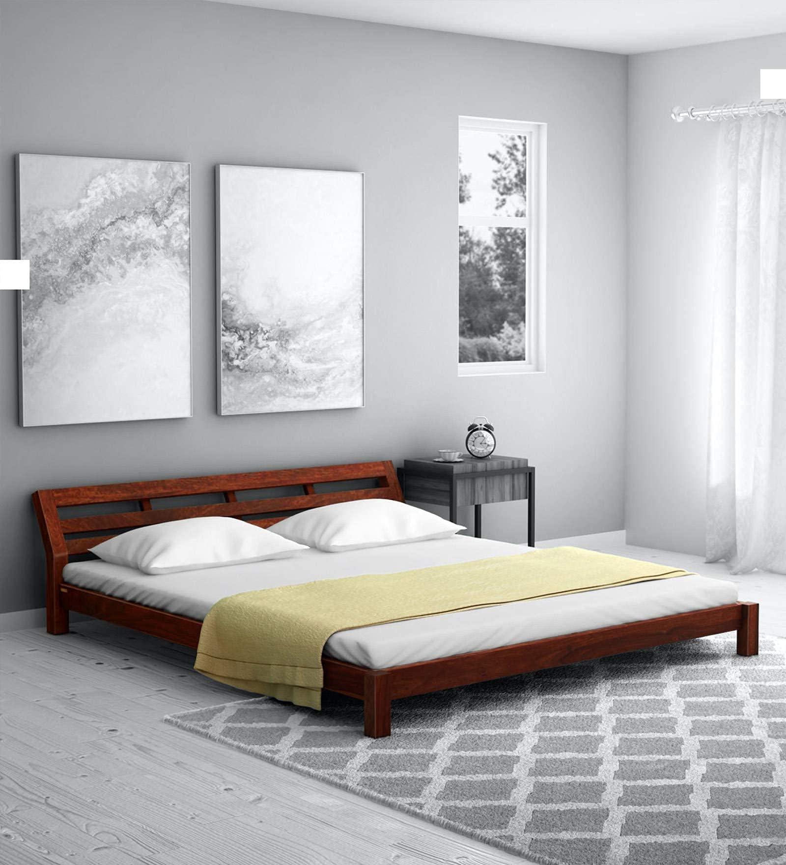 GADWAL FURNITURE Single Size Bed for Bed Room Solid Wood Low Height