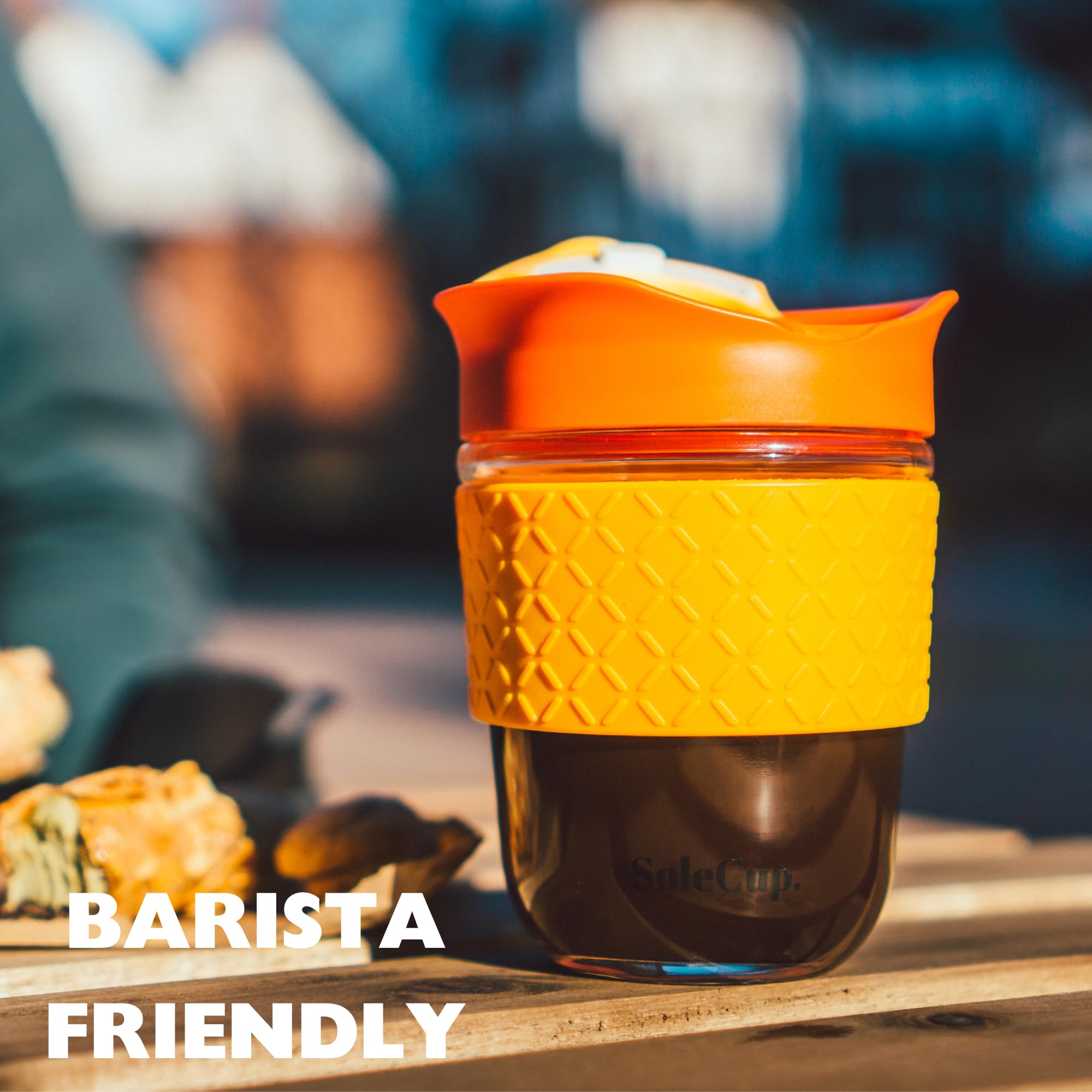 SoleCup - Herbruikbare Versterkt Glas Travel Cup - Morsbestendige Geïsoleerde Koffiemok - 12 oz/340 ml BPA-Free Hot Drink Travel Mok met Deksel & Kurk Band (Roze