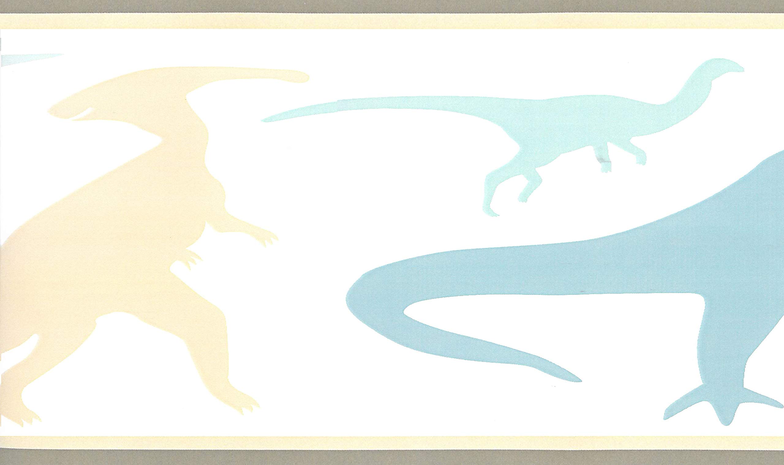 Dundee Deco Blue,Beige,Brown Bd6300 Prepasted Wallpaper Border - Kids Brown, Beige, Blue Dinosaurs Wall Border Retro Design, 15 Ft X 8 In (4.57M X 20.32Cm)