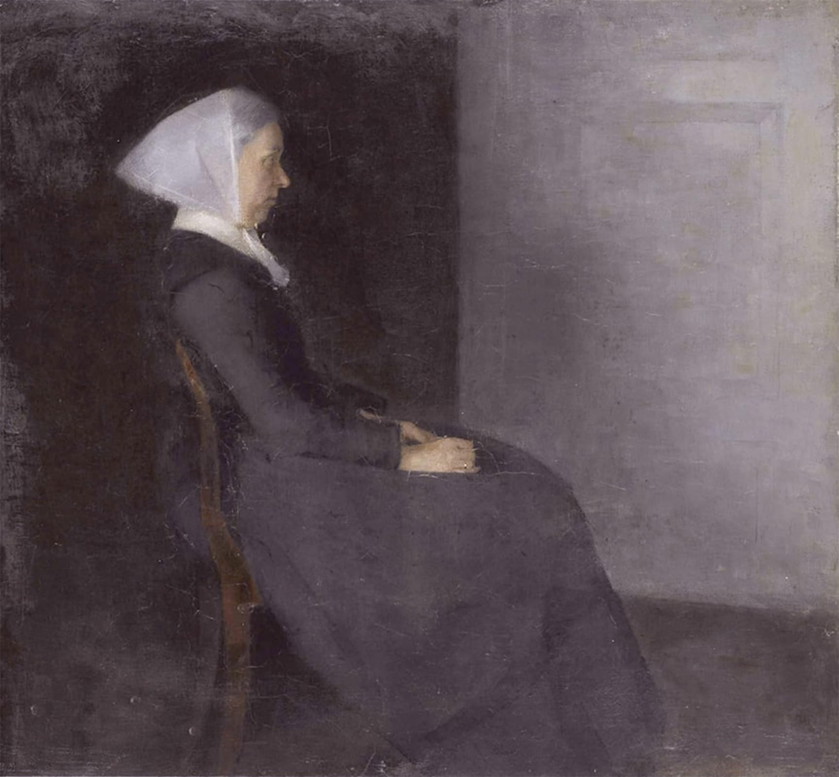 SERENDIPITP Vintage Picture Print on Canvas Wall Art Poster Frederikke Amalie Née Rentzmann the Artist's Mother by Vilhelm Hammershoi Artwork Print Poster for Wall Decor 60x90cm