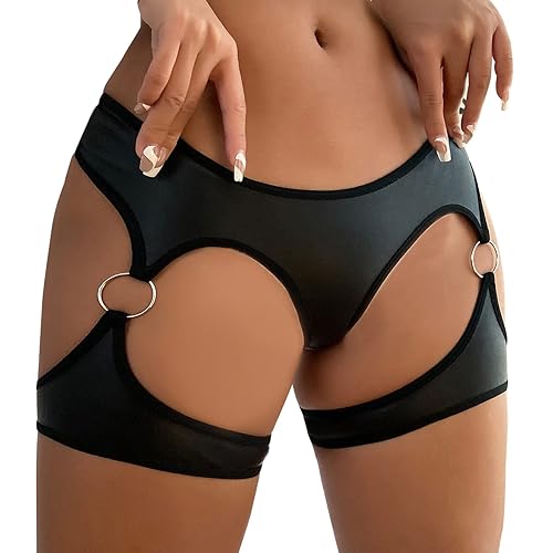 String Sport Femme - Culotte Femme Coton Wetlook Ouvert Drole Costume Marin Sexy pour Femme Une Pièce Body Lot Culotte Femme Transparent Panties Strings et Tangas sous-Vêtements - 001 Noir - M