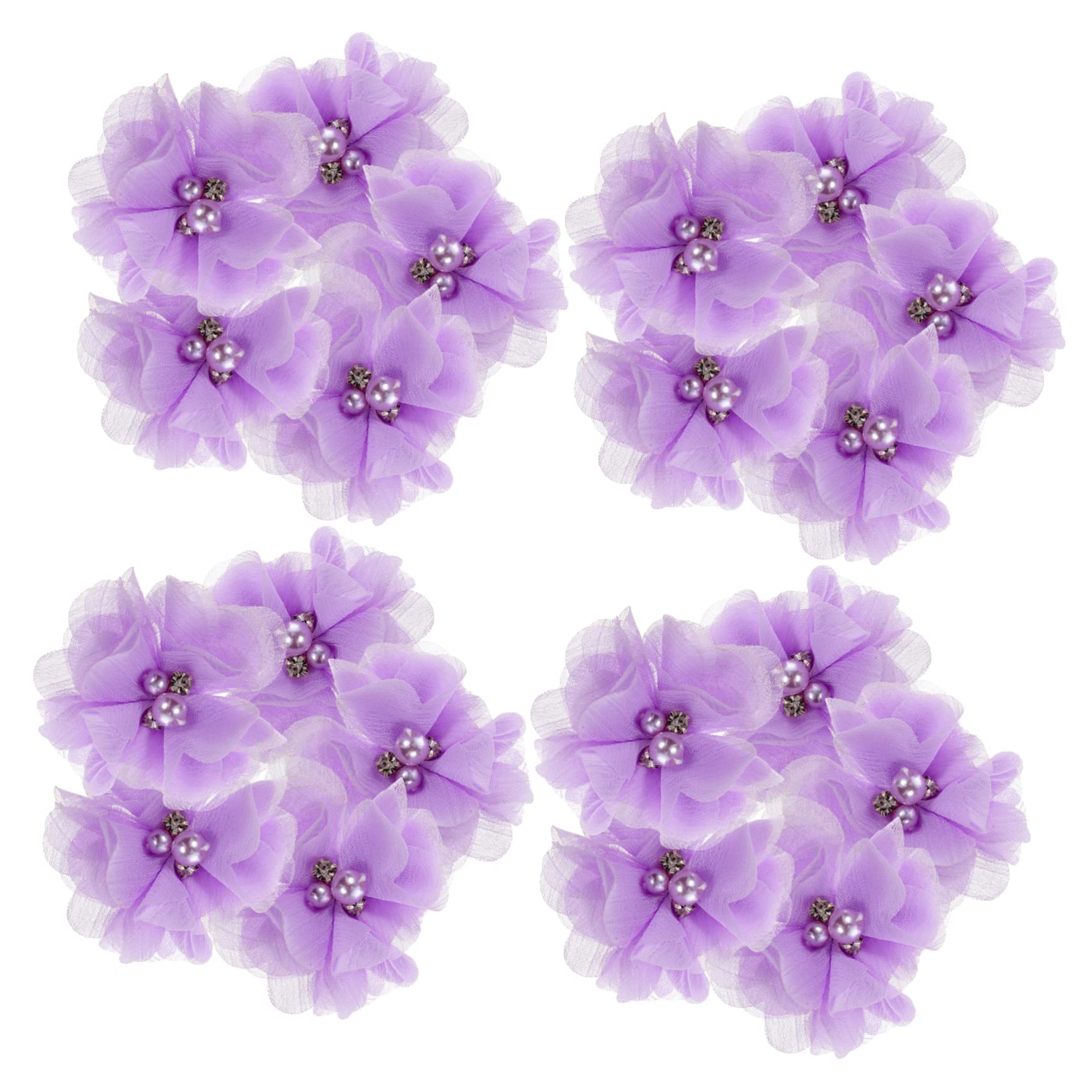 TEHAUX 90pezzi Pz Fiori Chiffon Multi-funzione Per Decorazioni Fai Da Te Applicazioni Floreali Per Cucito Accessori Per e Decorazioni Festive