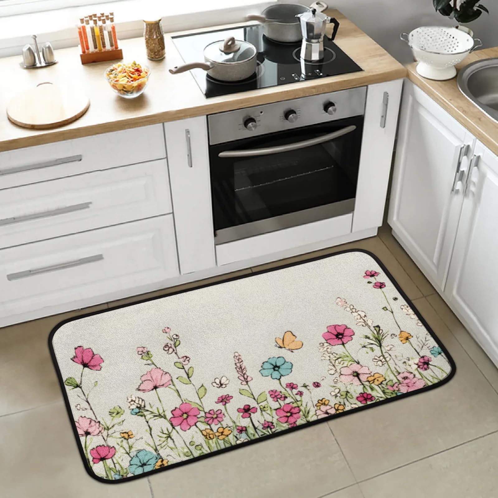 Kitchen Rugs Non Slip Washable - Anti Fatigue Cushioned Kitchen Mats for Floor, Absorbent Comfort Mat 39 X 20 Inch, Floor Rugs Mat Home Decor for Sink