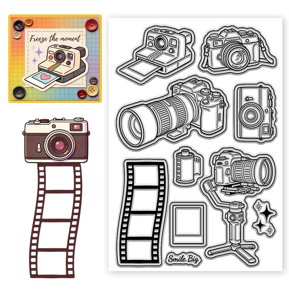 CONCHLERY Clear Stamps Camera Film Instant Camera 4.3x6.3 Inch — image 1