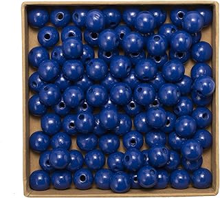Decoendiy 100pcs Wood Beads 14mm Colored Round Wooden Beads Natural Farmhouse Polished Loose Spacer Beads Wood Ball for DIY Crafts Jewelry Making Home Decor (Navy Blue)