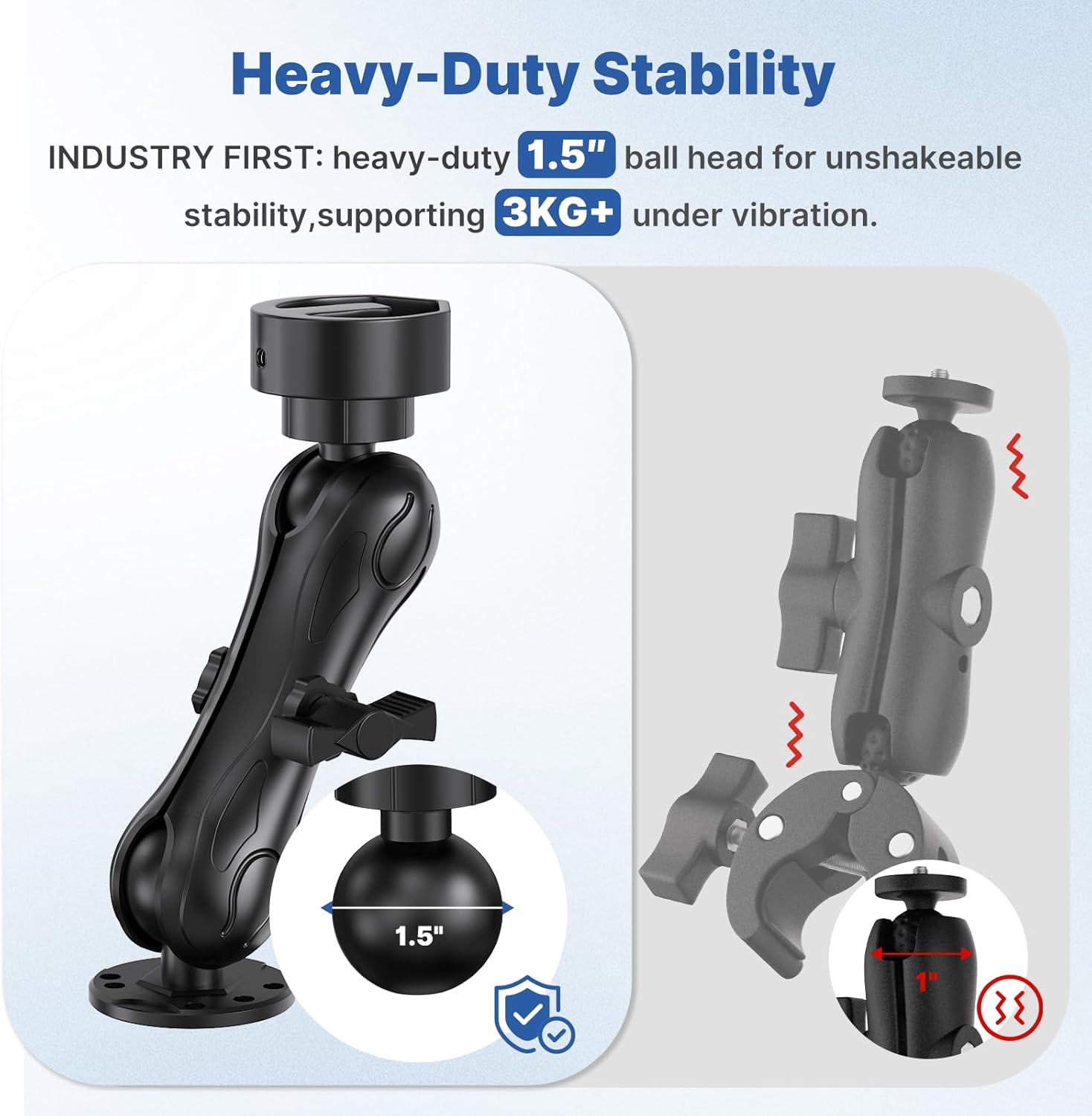 2025/2024 Starlink Mini Mount, Corrosion-Resistant Marine-Grade 6061 Aluminum Alloy Starlink Mini Fixed Mount with Universal Pipe Adapter & Steadier 1.5" Ball Head for Boat,Yacht, Sailboat, Trawler