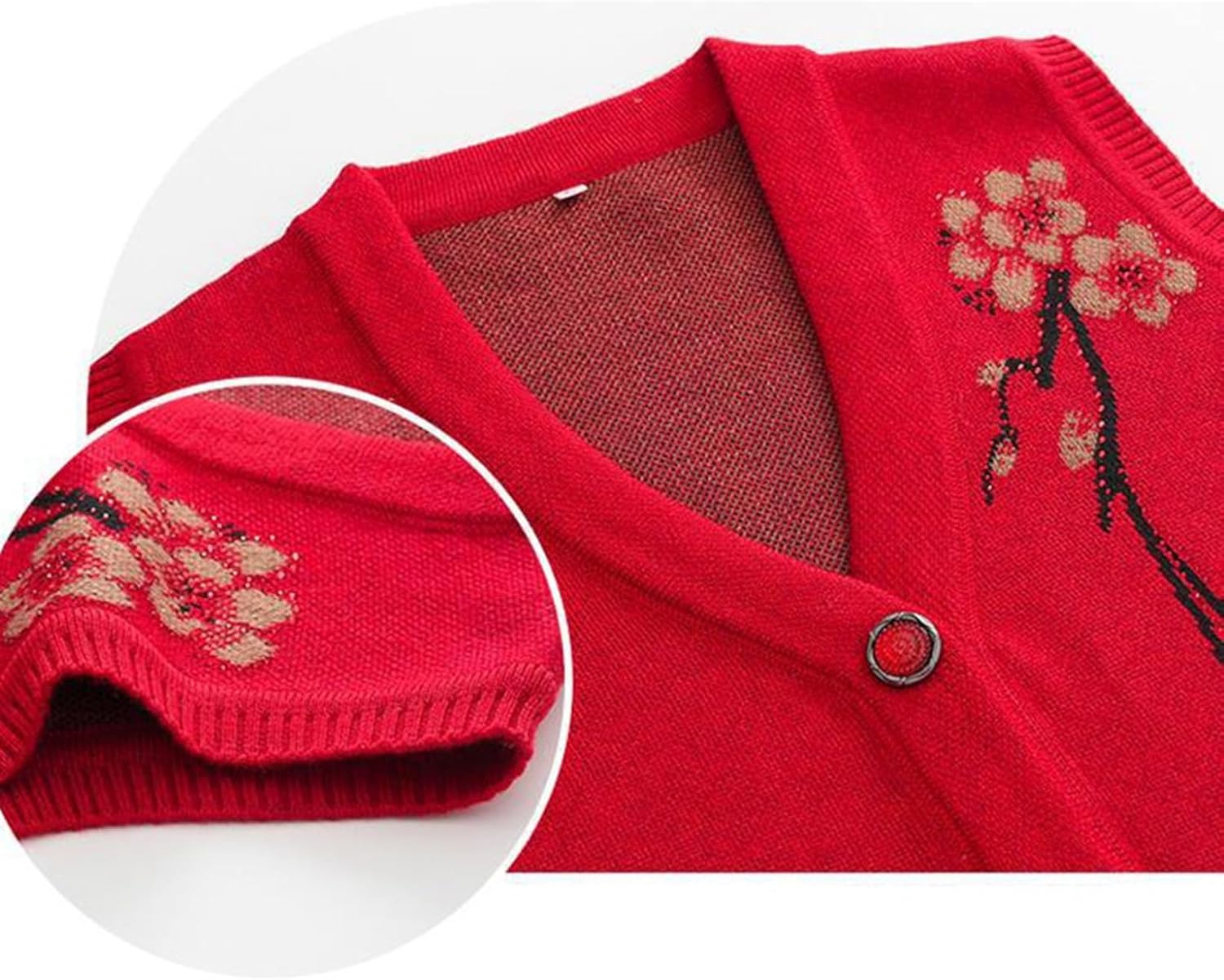 [RAMEMO] ニットベスト チョッキ 高齢者 柔らか 保温性 暖かい レディース カーディガン 婦人服 袖なし 体型カバー カジ