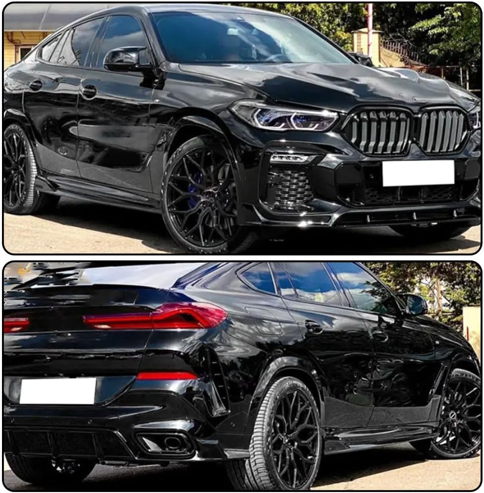 MCARCAR KIT Gloss Black Side Skirts fits for 2023-2024 BMW G06 X6M Sport Utility 4-Door 2023-2024 ABS Under Door Rocker Panels Valance Extension Lip actory Outlet