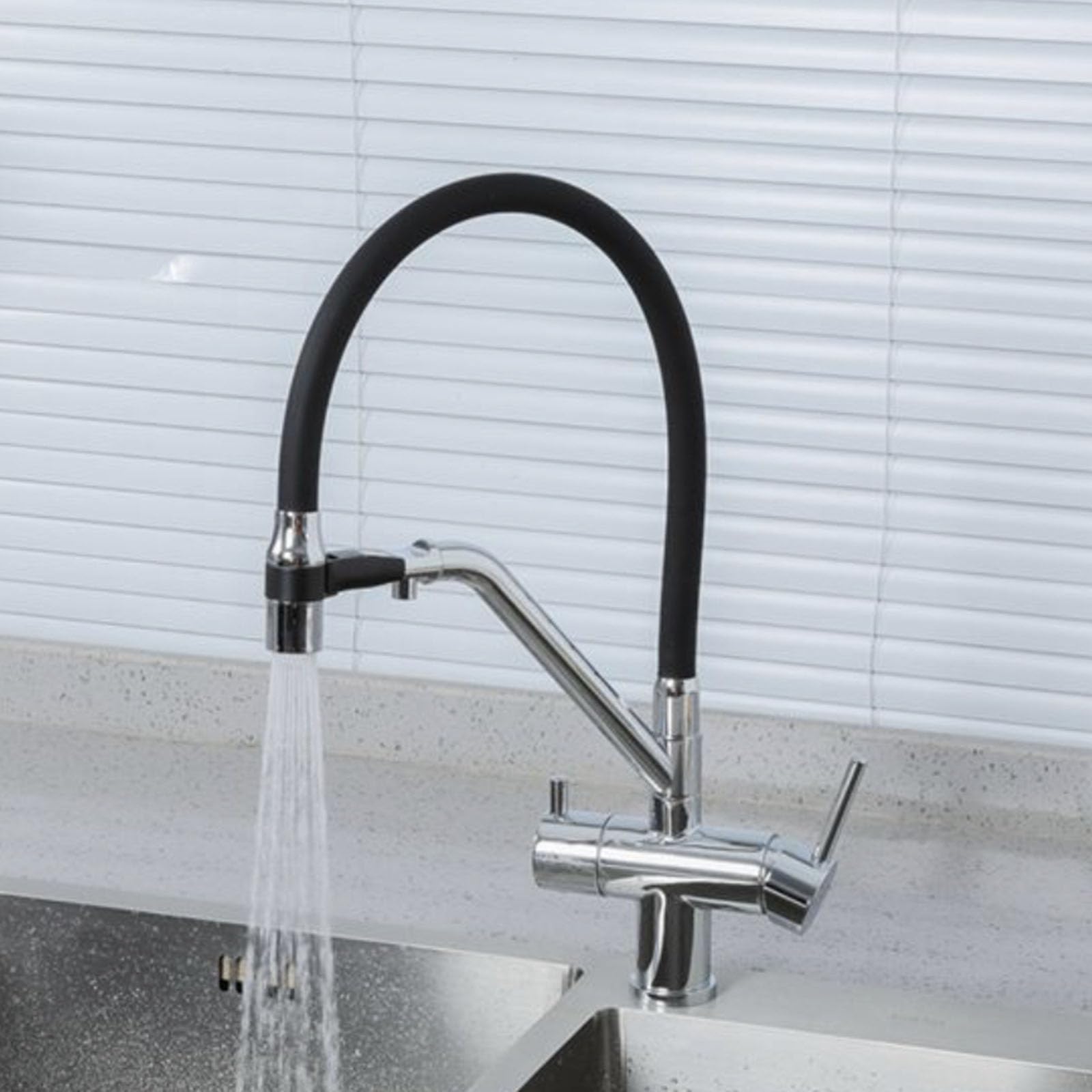 Mitigeur cuisine 3 voies laiton pivotant LWX eau filtrée et mitigeur évier