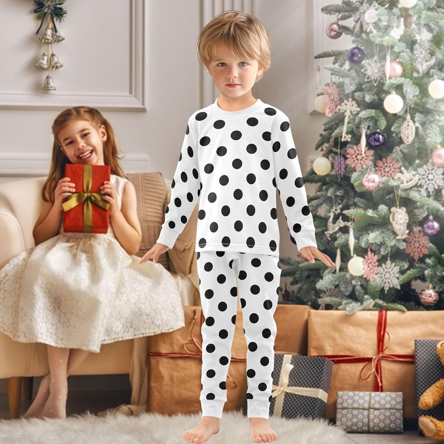 Girls Boys' Long Sleeve Top and Pants 2 Piece Cotton Soft & Cute for Kids 2-8 Years