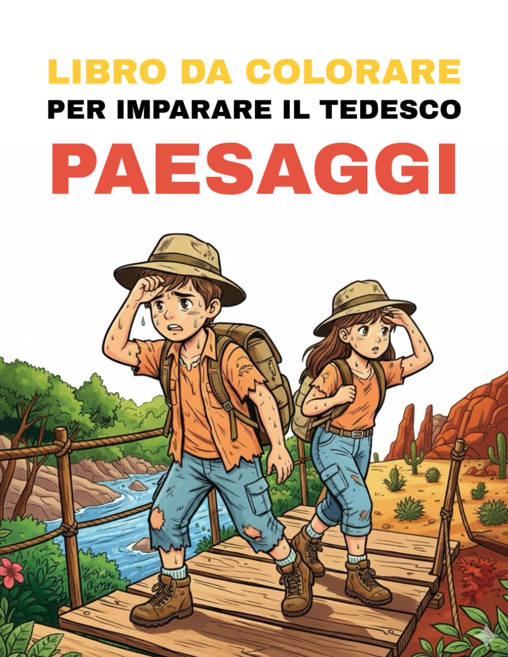Libro da colorare per imparare il tedesco – Paesaggi: Colora splendidi paesaggi e impara i loro nomi tedeschi in modo divertente