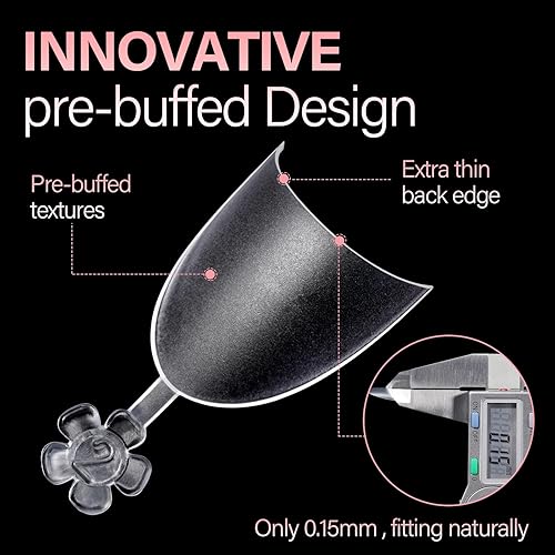 Miniatura 4 de AILLSA Puntas de uñas cortas de almendra, acrílicas transparentes, puntas de uñas de gel suaves y postizas, puntas de uñas de gel mate, puntas de