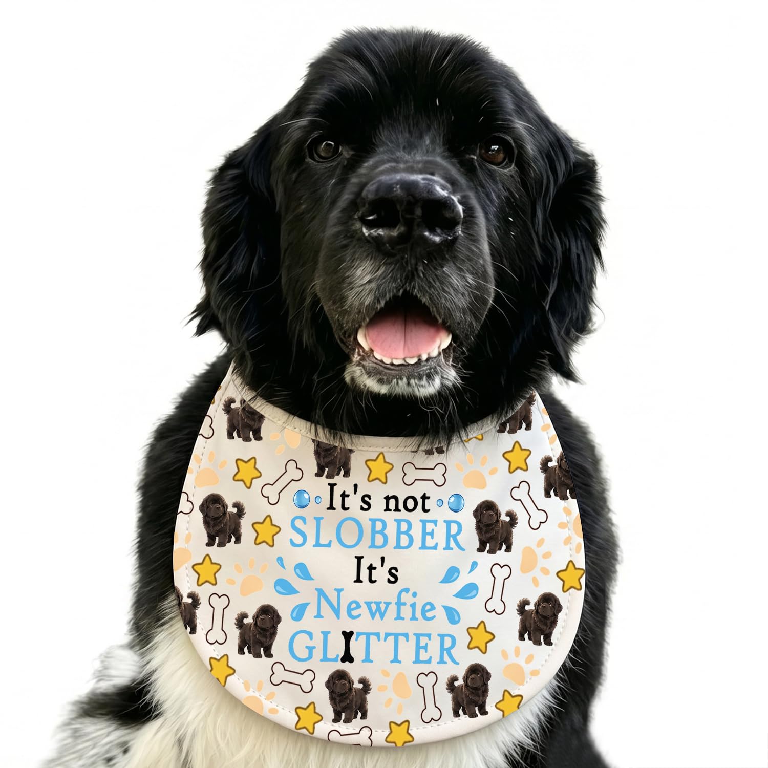Newfie Dog Drool Bib Newfoundland Drooling Bibs Adjustable XL XXL Large Breed Dog Slobber Bibs (It's Newfie2)