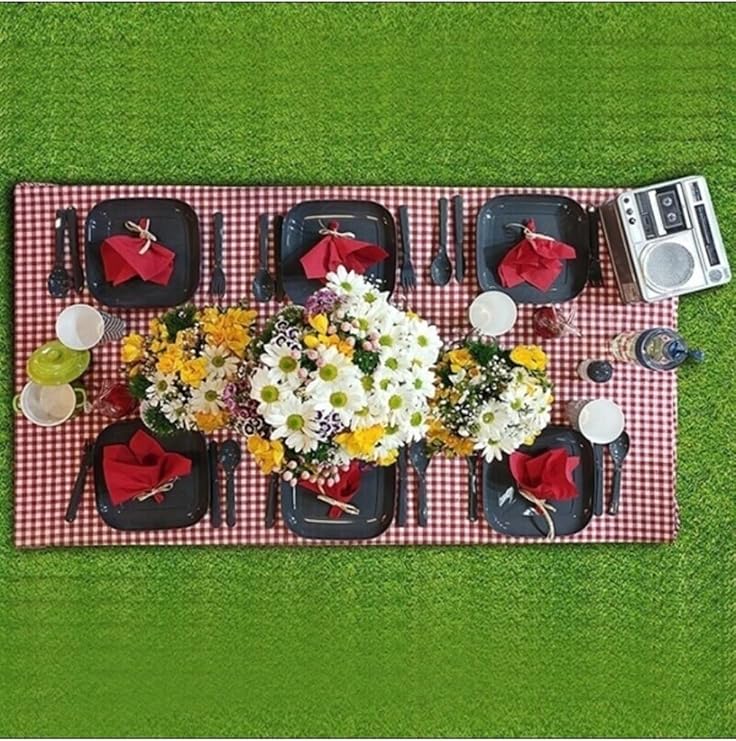 Titiz Piknik Seti Marka 6 Kişilik 32 Parça Mavi