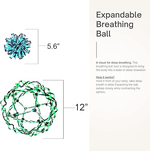 Miniatura 2 de 4E's Novelty Paquete de 3 bolas de respiración expandibles, juguete expandible para aliviar el estrés para niños y adultos, para ansiedad, yoga,