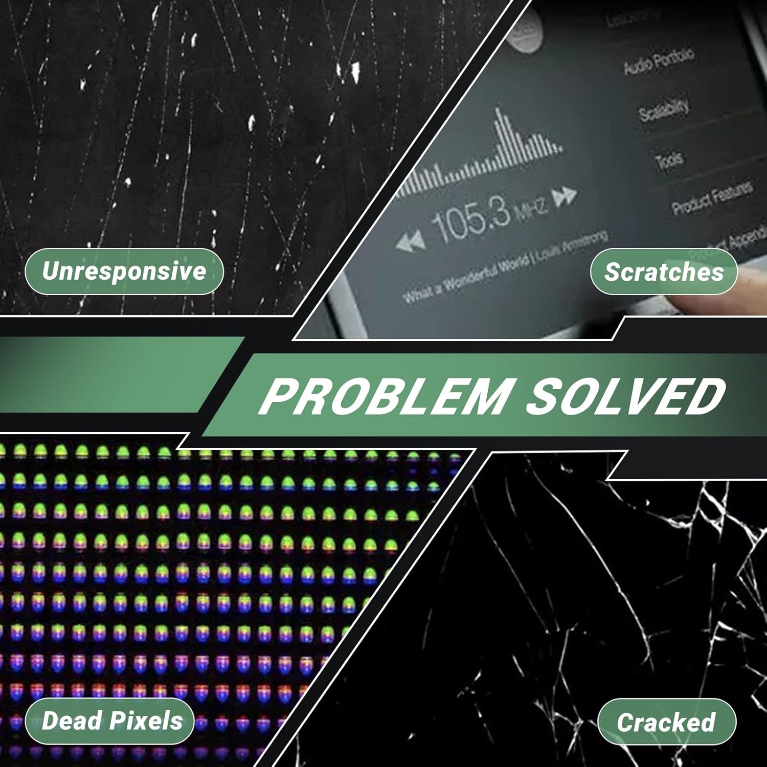 Touch Screen Digitizer, 7'' Touchscreen Replacement for Mazda 6 2017 2018 2019, 50-Pin Anti-Glare Display Glass, Radio Screen Digitizer Replaces GRT7611J0 GRT7611J0A GRT7611J0B