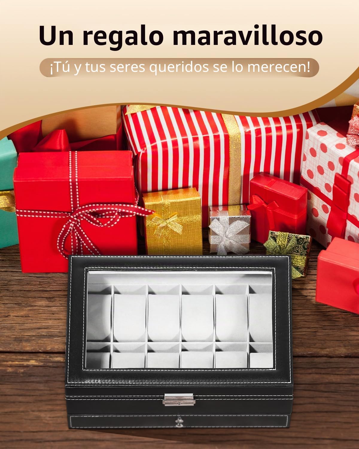 Uten Caja de 12 Relojes, Doble Capa, Estuche de Exhibición para Colección de Joyas