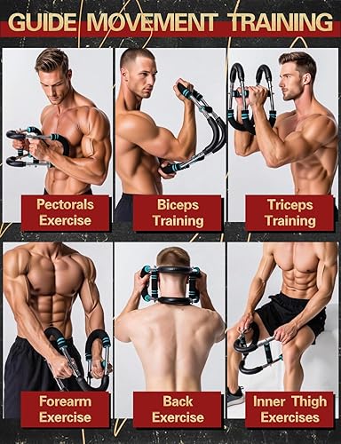 Miniatura 3 de JevenFening Ejercitador de brazo Power Twister en forma de U. Expansor de pecho ajustable (65-100 libras). Biceps, tríceps, hombros, espalda,