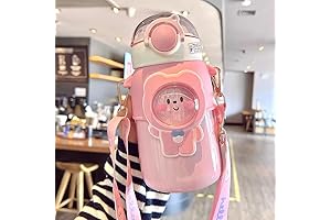 Kawaii Bear Straw Water Bottle, Perfect for Girls on the Go