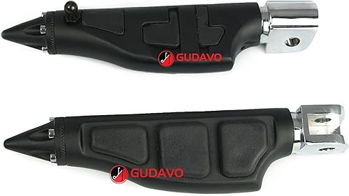 Motocicleta cromo aluminio pie clavijas trasero pasajero pedal con soportes para HONDA GL1500 VALKYRIE (todos los modles) 1997-2004 (GTW mate balck)