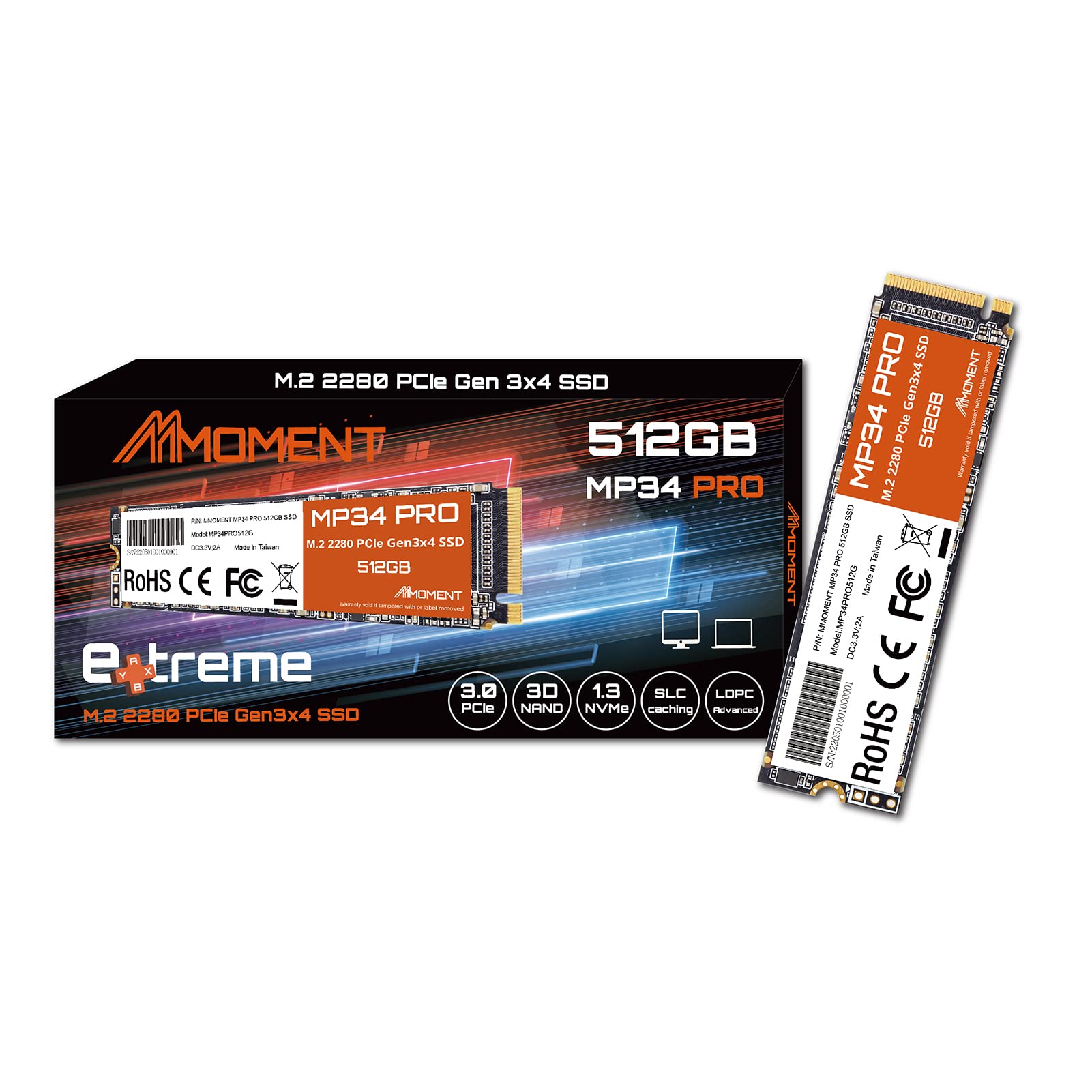Mp34 Pcie Gen3 0x4 Wicgtyp M2 NVMe SSD 512GB 512 Gb Hard Disks