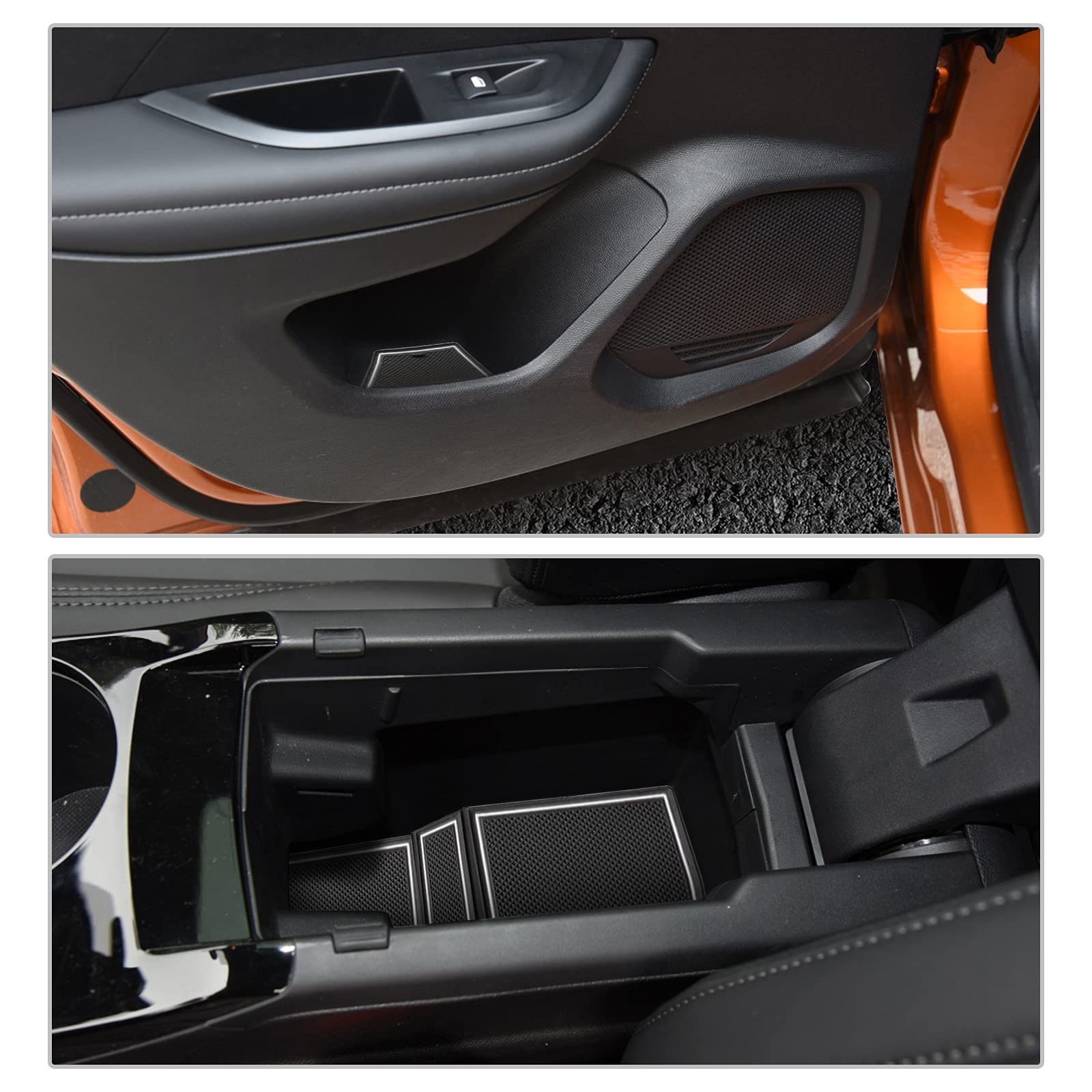 thumbnail: LANGBEAN Antislipmatten Set Voor Peugeot 208 / 2008 (2020-2025) - 6 Stuks, Zwart/rood - Rubberen Bescherming