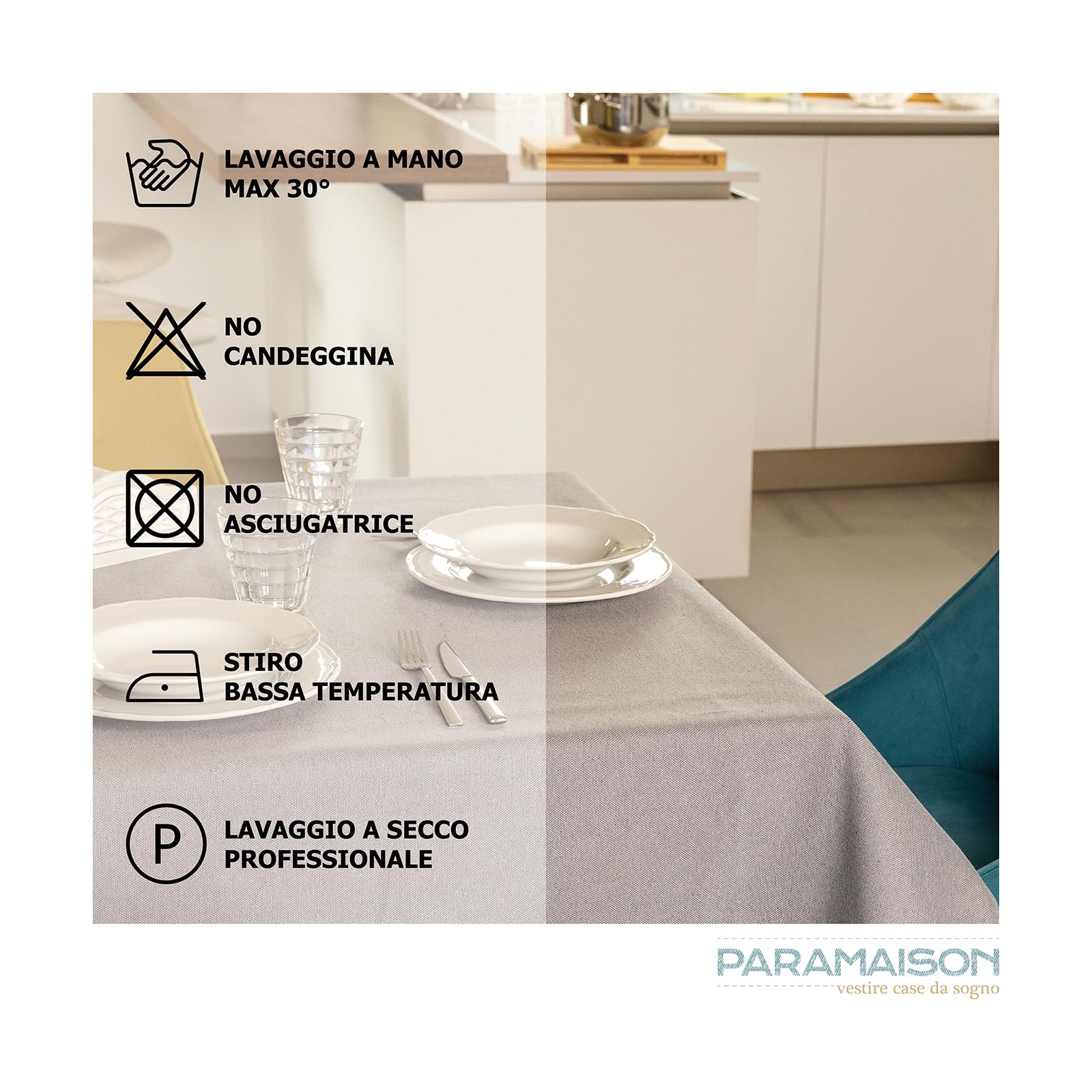 PARAMAISON Tovaglia Antimacchia 200x250, Tovaglia Quadrata Idrorepellente, Proteggi Tavolo, Arredo Casa Interno Esterno, Copritavolo Giardino, Ristorante, Compleanno, Antistiro, Tinta Unita Bianco