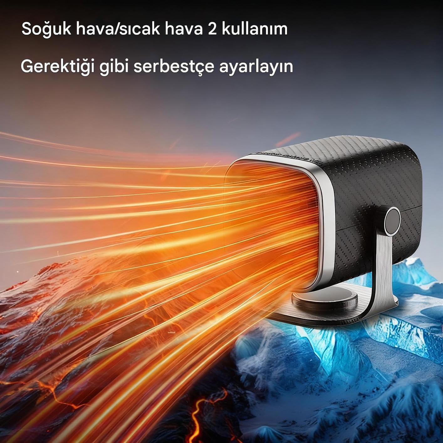 Araçlar İçin Araba Isıtıcıları | 2 Si 1 Araç Buz Çözücü Fan | Tak Çalıştır Hızlı Ön Cam Isıtıcısı,Kış Soğuk Hava için Kamyon ve SUV Araçları Cam Buhar Giderici Isıtma ve Soğutma