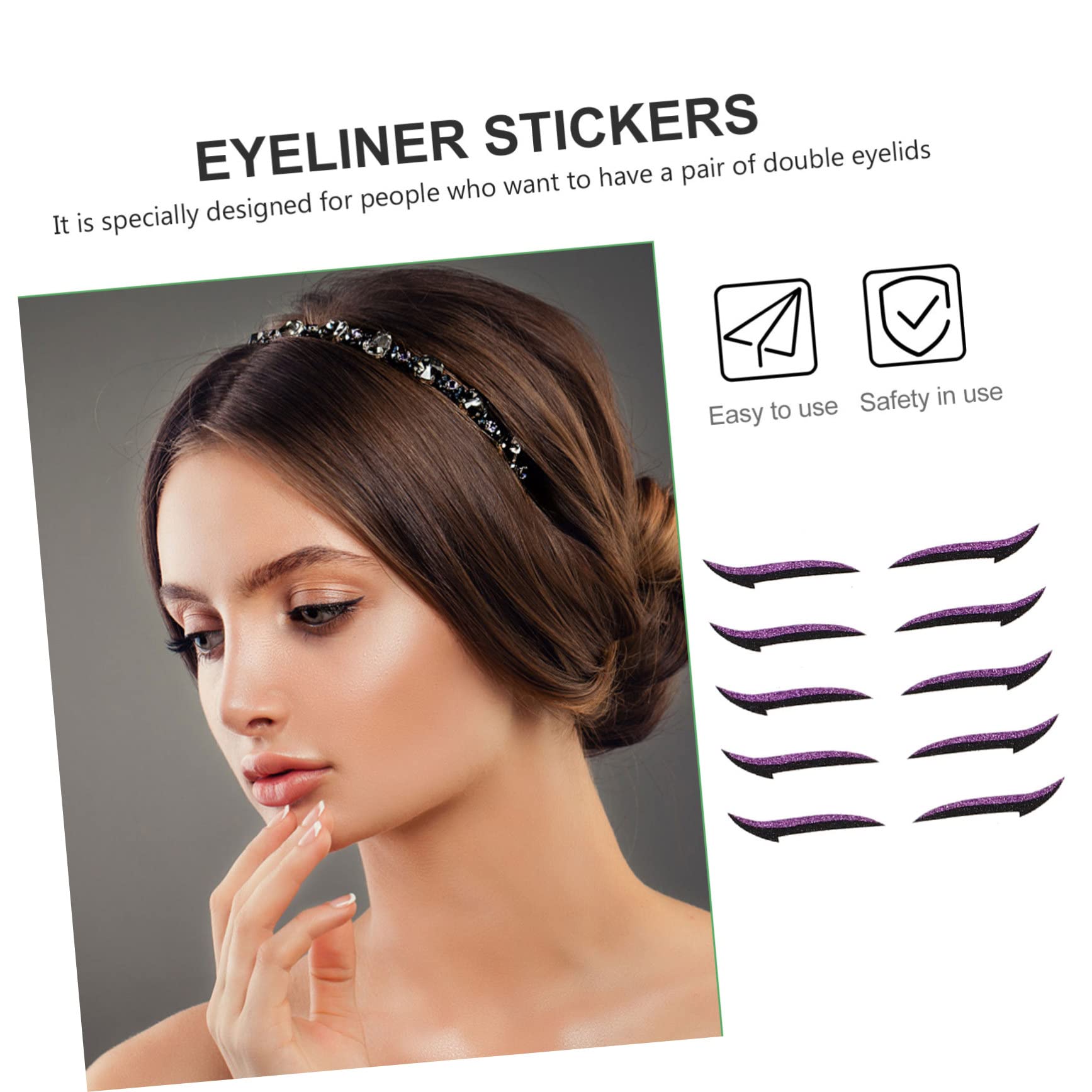 minkissy 200paia Eyeliner Stickers Riutilizzabili Per Effetto Doppio Occhio Per Occhi Diverse Colorazioni Facili Da Applicare e Adatti Tutti Tipi Di Occhi