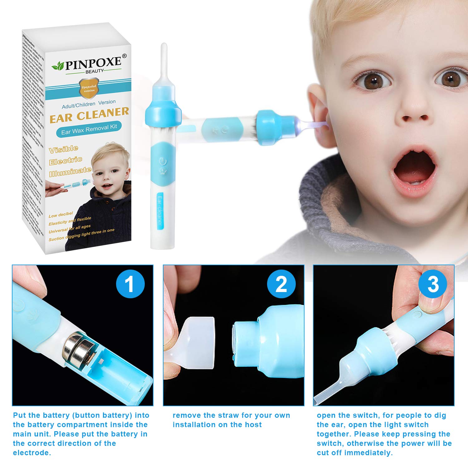 Buy Ear Wax Removal Kit, Ear Cleaner, Portable Automatic Electric