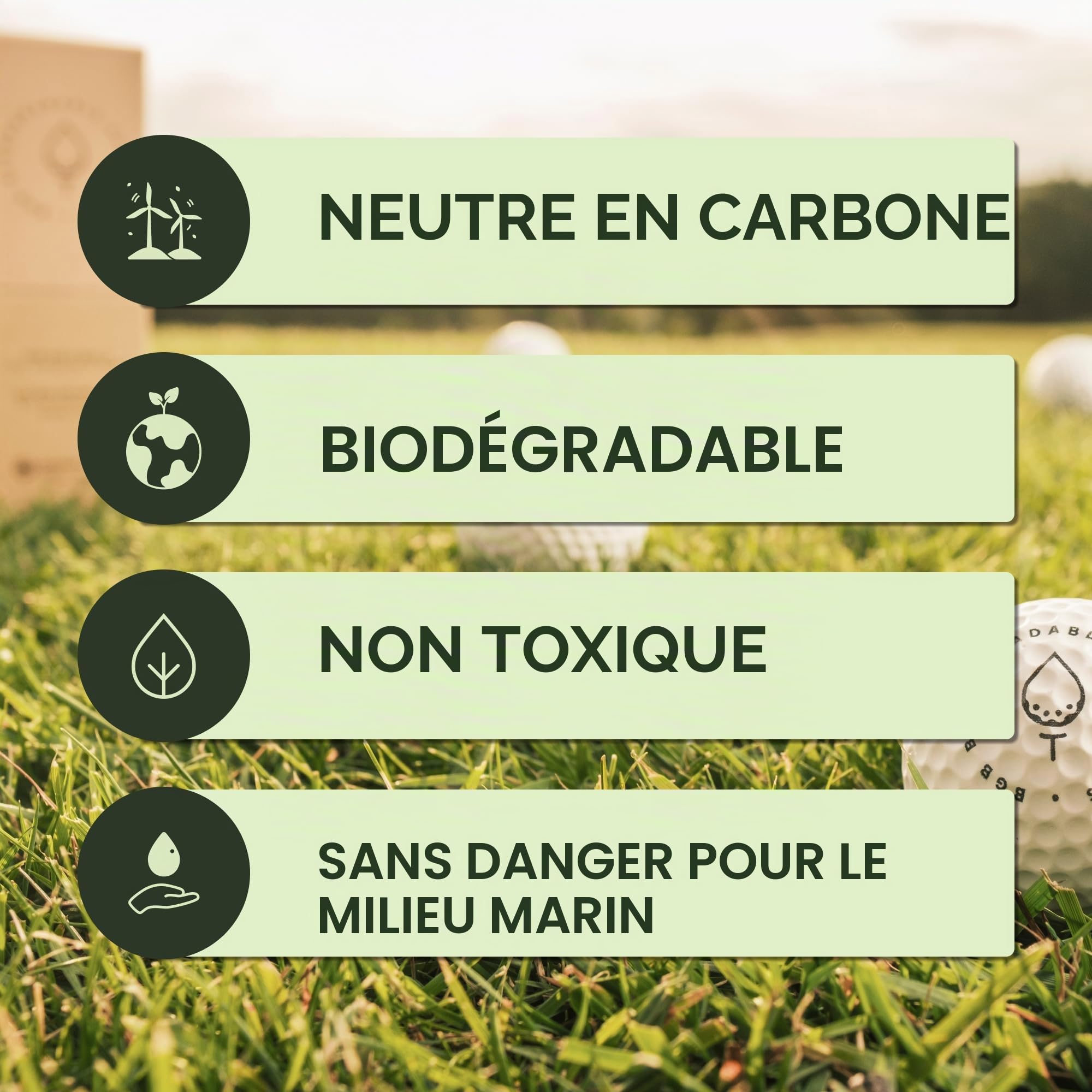 Biodegradable Golf Balls BGB Water Dissolvable | Cadeau de Golf écologique | Soluble dans l'eau | Parfait pour la Pratique en Plein air | Se dissout en 2 à 4 semaines (24)