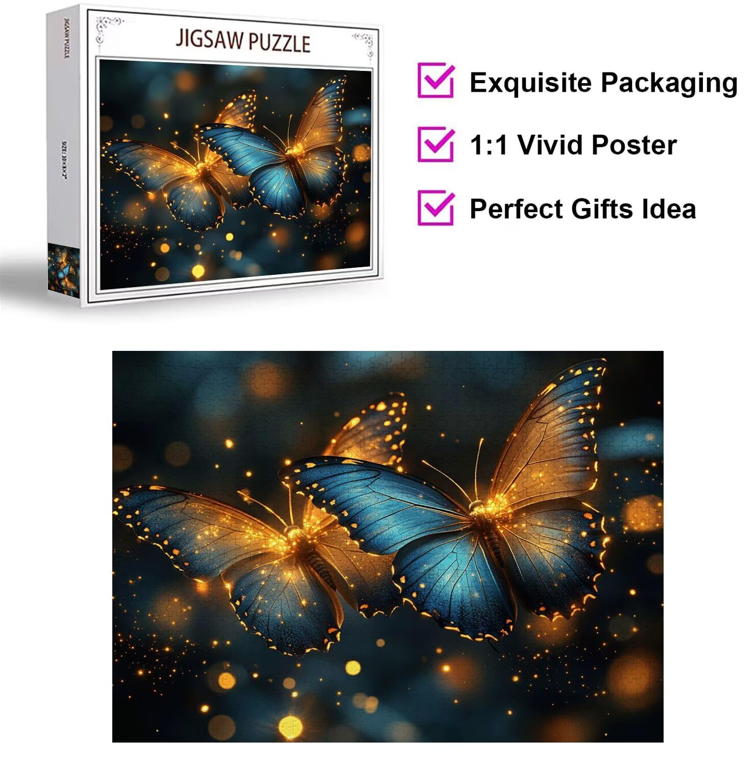 Puzzle 4000 Pieces, Puzzle dla dorosłych, Motyle, n-271 | Wyzwanie niemożliwym marzenie puzzle, kreatywne hobby, nadaje się jako dekoracja domu i prezent