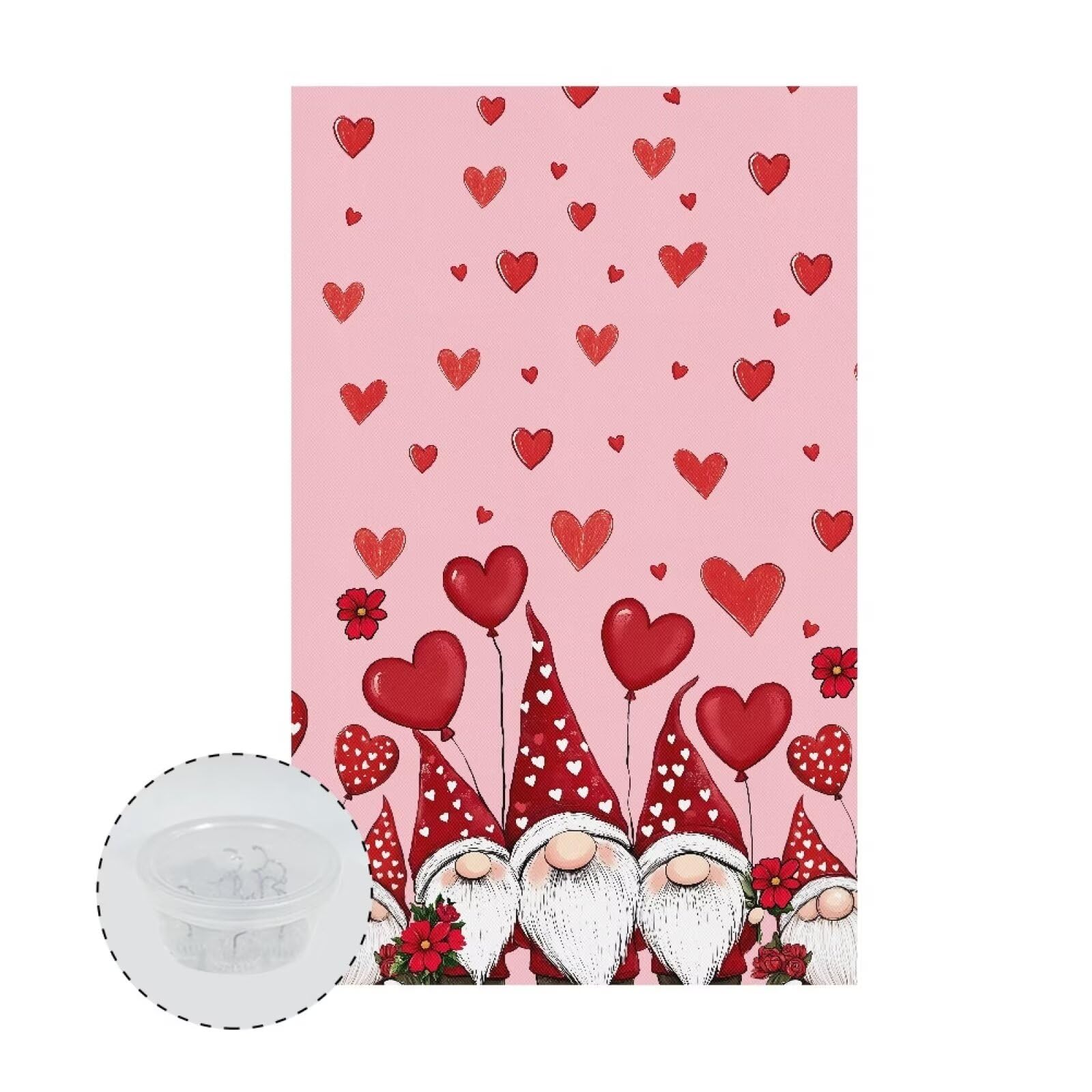 ZDCUSTOM Valentine's Day Decor Recliner Headrest Protector Cover Dust Proof Cover for Recliner Head Rest, Valentine's Gnome Print Sofa Slipcover