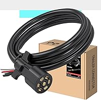 Vista 9 de Cable de remolque de 7 vías, cable de enganche de 4 pies de alta resistencia con 7 vías, cableado de enchufe de remolque en línea, arnés de cable