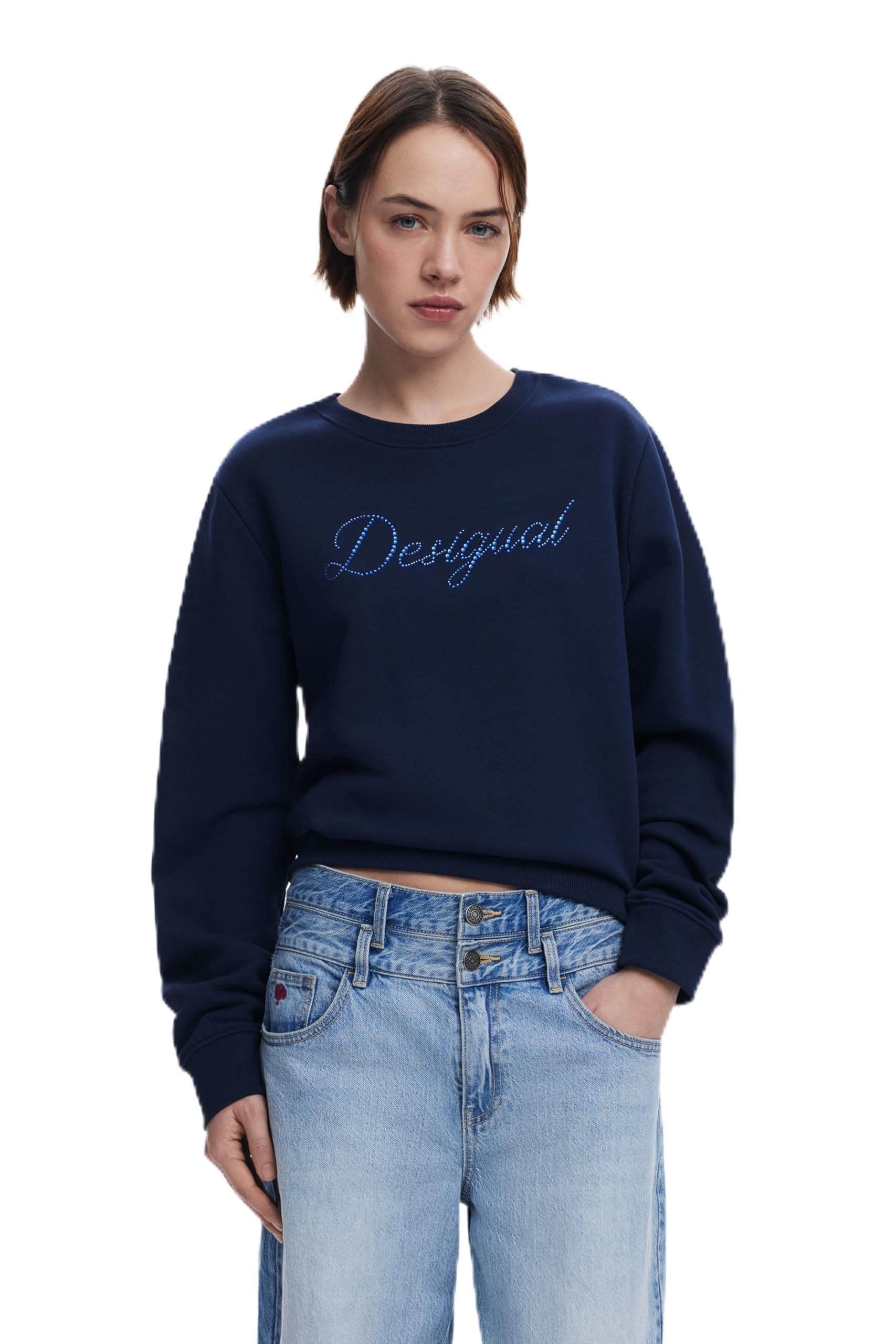 Desigual Damen 25SWSK16 Sweatshirt, Blue, XL