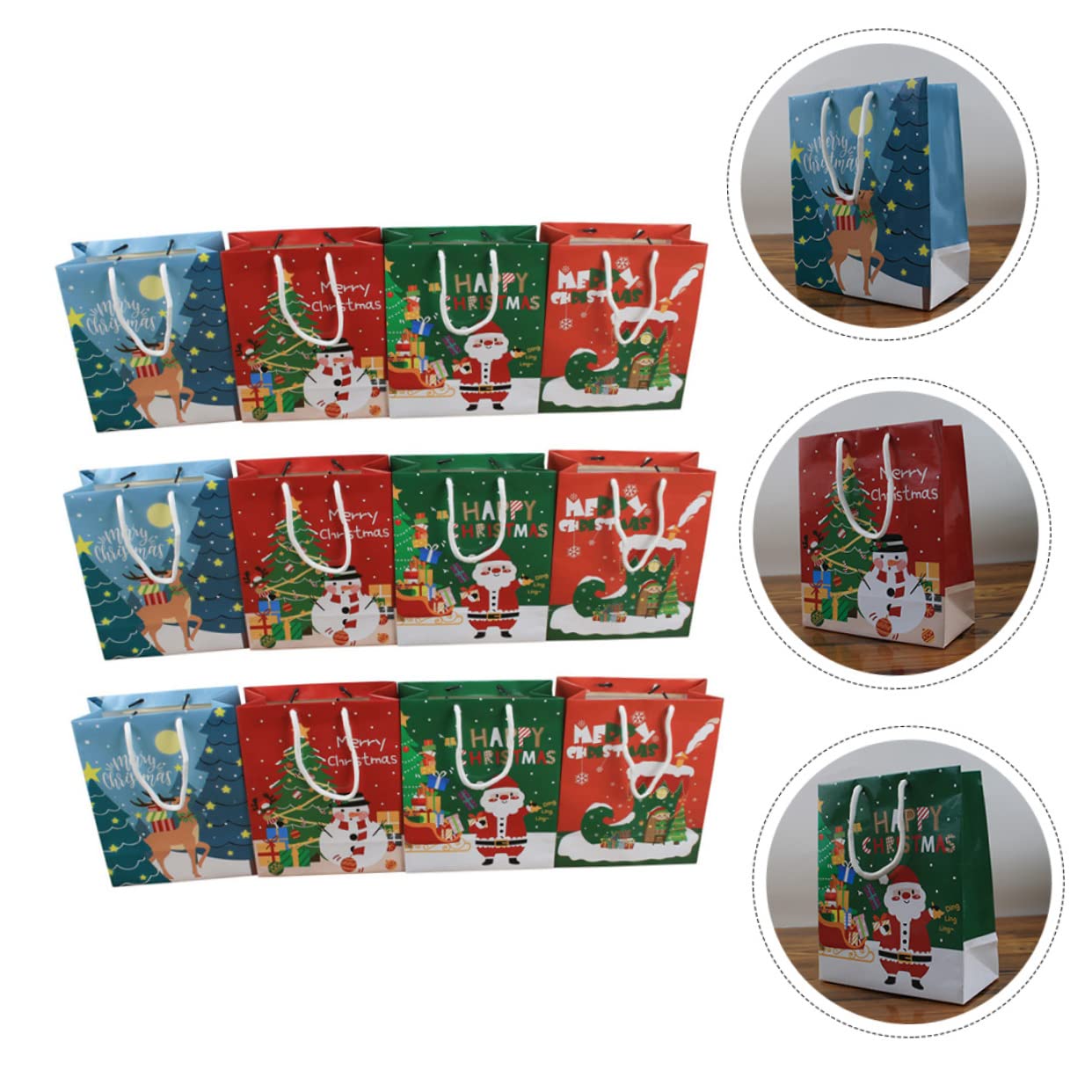 ULTECHNOVO 48stücke Weihnachtsgeschenktüten Robuste Papierbeutel Für Süßigkeiten Kekse Und Snacks Für Weihnachtsfeiern Und Dekoration Tragbar Und Leicht Für