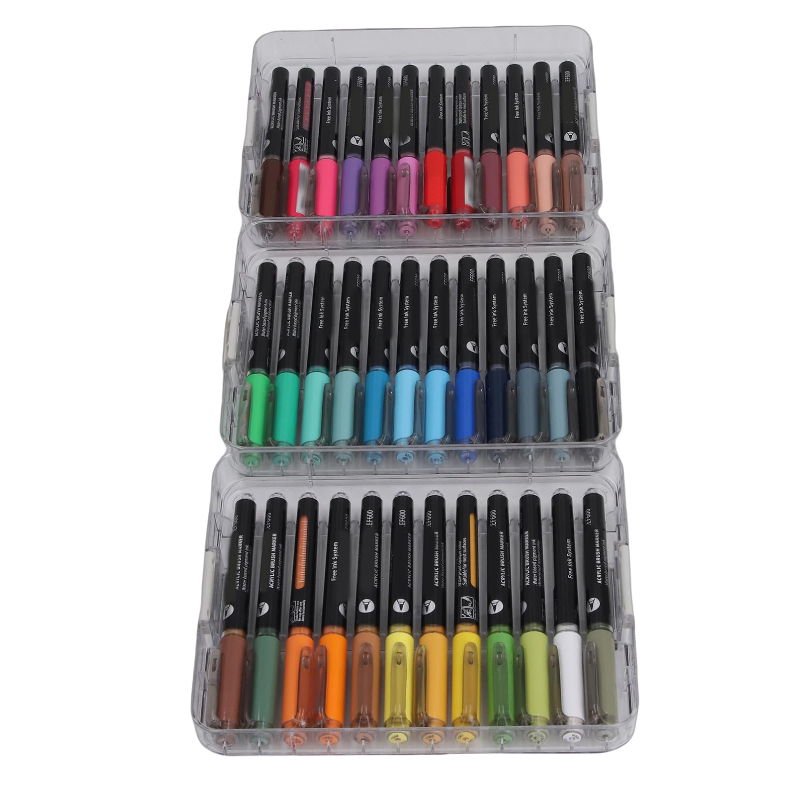 GOWENIC Professionelles Set mit Acrylfarben-Markern, 36 Farben für Aquarellfarben, mit Aufbewahrungsbox, Satte Farbkunststifte für Künstler, Bestes Geschenk für und Erwachsene, Tragbare Pinsel für