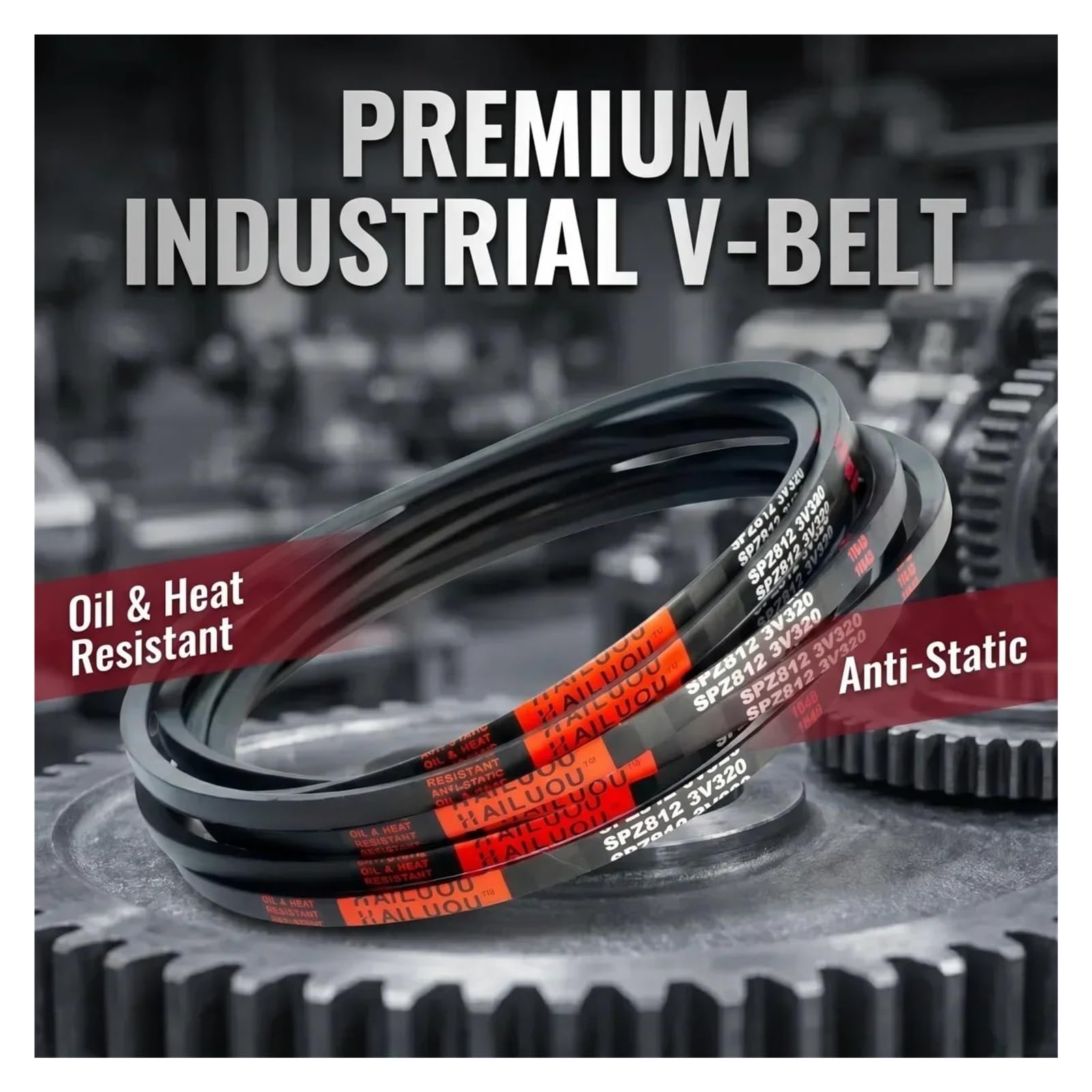 1/2/5pc Drive Belt | SPZ 1850~2020LW Rubber V Belt 9.7x8mm(SPZ 2020LW,1pcs-HAILUOU)