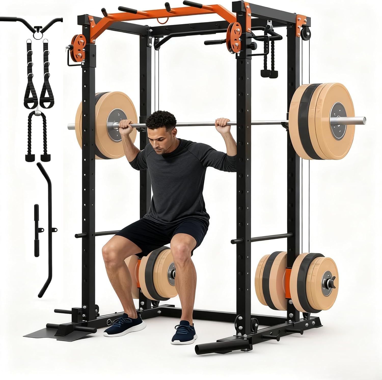 Amazon.com: ExploreHorizon Power Cage for Home Gym, 2000LBS Power Squat ...