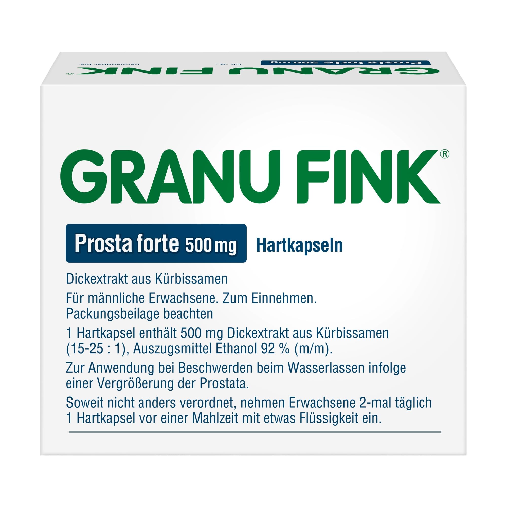 GRANU FINK Prosta forte 500 mg Hartkapseln, 140 St. Kapseln