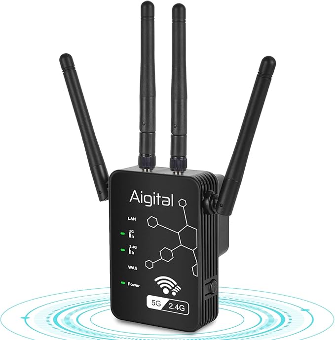 Amplificateur De Signal WiFi 5G RéPéTeur Wi-FI Extender 1200Mbps Longue