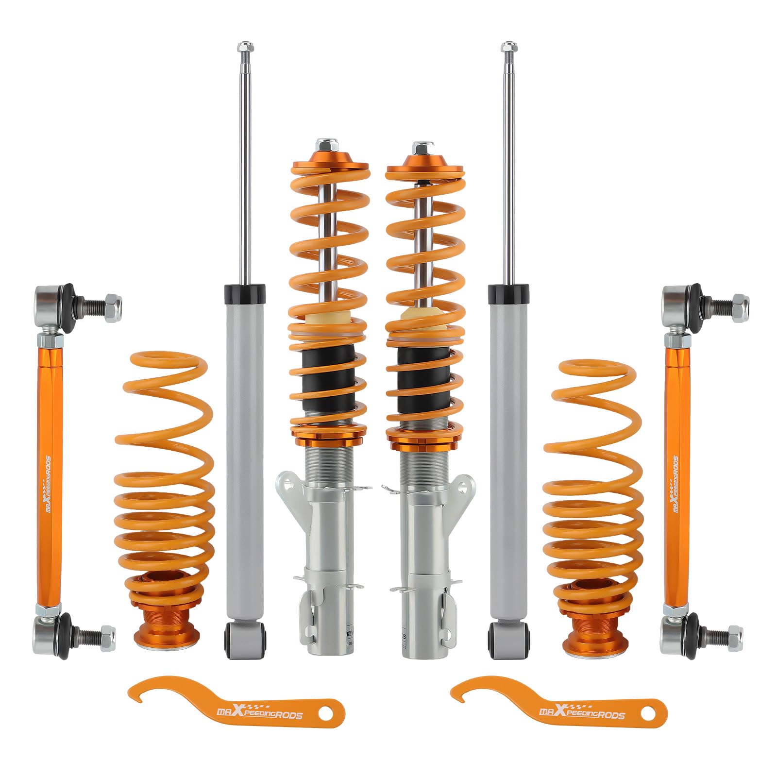 maXpeedingrods Suspensión roscada ajustable en altura para VW Golf Mk4 IV 1J1 FWD 1998-2007 para Audi TT 8N3 FWD 1998-2006 para A3 (8L1) FWD 96-06